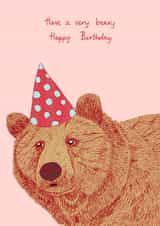 Bear birthday card created by Pearl Illustrations