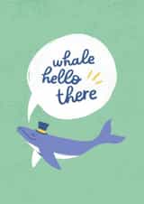 Whale Hello There Greetings Card created by Collyn Wooden Illustration