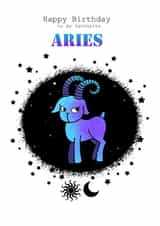 Aries  - Zodiac Birthday Card created by Sugar Violet Illustration