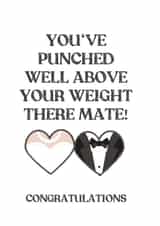 You've Punched Well Above Your Weight! - Wedding Congratulations Card created by Melissa Charlotte