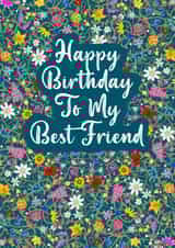 Pretty Birthday Card - Wildflower Design - Flowers created by Jen James