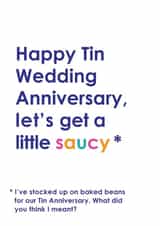 10th Wedding Tin Anniversary Joke created by Kerry Stewart