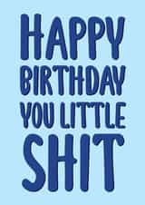 Little shit brother and son birthday card created by The Girl Next Draw Cards