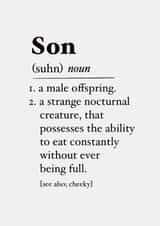 Son definition birthday card created by The Girl Next Draw Cards