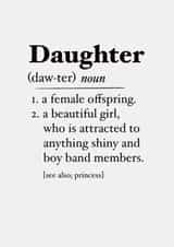 Fun Birthday Card - For Daughter - Definition created by The Girl Next Draw Cards