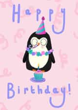 Happy Birthday Party Penguin card created by Anneka Preston Designs