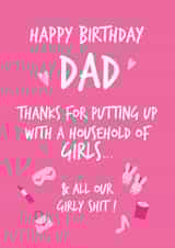Dad of girls Birthday Card created by Fifi Designs