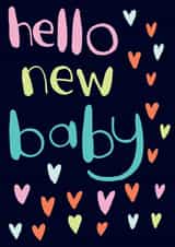 stylish hello new baby card created by Jo Brown