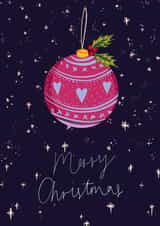 Starry Night - Gorgeous - Festive Bauble - Festive - Night Sky - Pretty Decoration - Christmas Card created by Charlotte Nicholson Design
