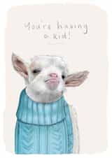 You're Having a Kid Cute Goat Card created by Beth Goodwin