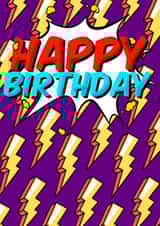 Happy Birthday Lightning Pop-Art created by Impossible Fox Designs