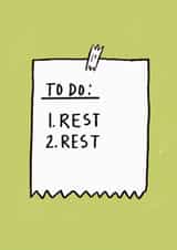 To Do List, Rest Well Card created by Alicia Ard