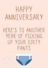 Dirty pants, anniversary card created by Jazzie Designs