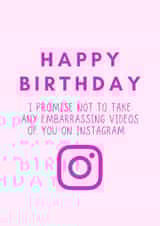 Instagram birthday card promise created by Jazzie Designs