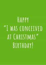 Conceived at Christmas September Birthday Card created by Nikki Noo Cards