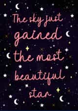 Sky has gained a star loss sympathy card created by The Girl Next Draw Cards