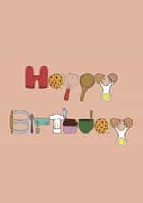 Baking Birthday card created by @hairheadsart