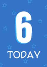 6th Birthday Card - Blue Stars created by A Bee's Designs