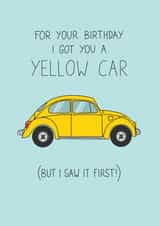 Yellow Car Birthday Card created by Becky Wood