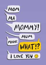 Mom Mum Ma Funny Birthday Card created by Sleazy Greetings
