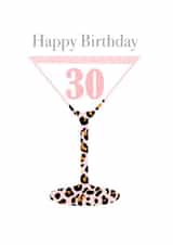Happy 30th Martini Greeting Card created by Buttongirl Designs