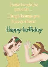 Funny sister happy birthday card created by Annie