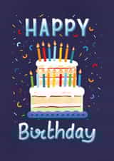 Birthday cake and candles created by Paper Valley Design Studio