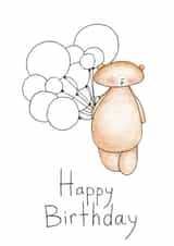 Bear with balloons birthday card created by Mishka Jenya