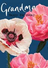 Botanical poppies Grandma card created by Sarah Kelleher