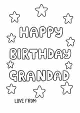 Happy birthday Grandad, Colouring In Card created by Schnauzer Scribbles