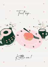 Feet up, Kettle on cute occasion card 1001 created by Molly Lavinia Hutchings