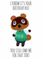 Funny Animal Crossing Birthday Card created by Moonshine Design