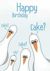 Greedy Seagull Birthday Card created by Deadpixel
