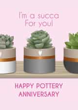 Succulent Pottery 9th Anniversary Card created by Violet Owen Designs