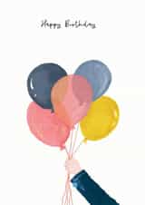 Arty Birthday Card - Balloons - Watercolour created by Pink Pen Studio