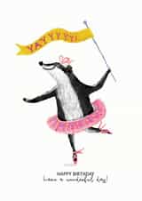 Ballerina Badger created by Pink Pen Studio