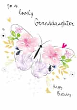 Classic Birthday Card - For A Lovely Granddaughter - Butterfly created by SABIVO Design by Sabina