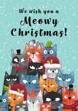 We wish you a Meowy Christmas! Cat Christmas card created by Hannah Jayne Lewin