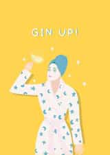 Gin Up! - Gin Lover Card - Motivational Card for Her - Chin Up Sympathy Crd created by Stilus 