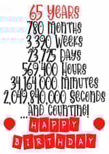 Celebrate a 65th birthday in months/weeks/days/hours/minutes & seconds! created by CardandFast