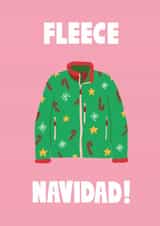 Fleece Navidad - Fleece - Feliz Navidad - Pun - Funny - Trendy - Fun - Candy Canes - Christmas Card created by Lucy Maggie Designs