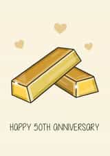 Cute Golden Anniversary Card - 50 Years - Happy 50th Anniversary created by Creaternet