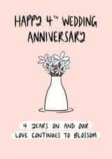 Happy 4th Flower Wedding Anniversary created by Muses & May 