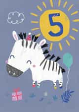 5th birthday zebra card created by Laura Pantony