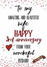 Wife Happy 3rd (leather) Anniversary created by Kerrylovescards