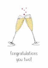 Congratulations You Two! Champagne and Love Hearts card created by Maddy Bennett