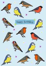 UK Garden Bird Birthday Card 1000 created by Zoë Nash