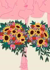 Two Brides Two Bouquets Wedding Card created by Emmy Lupin Studio 