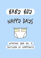 Nappy Days Baby Boy Card created by Muses & May