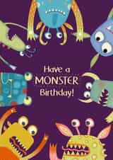 Fun Monsters Kids Birthday Card created by Nic Squirrell